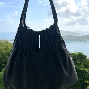 Kenneth Cole Pebbled Black Leather Bag.